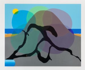 Peter McDonald, Night Queue,
 2017 acrylic gouache on canvas
 200 x 163 cm 