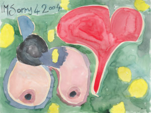 Gino Saccone
I am sorry 4 2004, 2017
Watercolour on paper
23 x 31 cm

I am sorry 4 2004, 2017