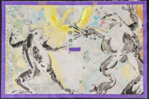 Hussel Zhu, A Small Ritual, 2025
Xuan paper, calligraphy ink, tape, marker
96 x 66 cm
